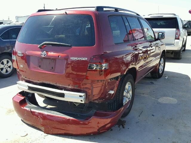 JTEGP21A270136651 - 2007 TOYOTA HIGHLANDER MAROON photo 4