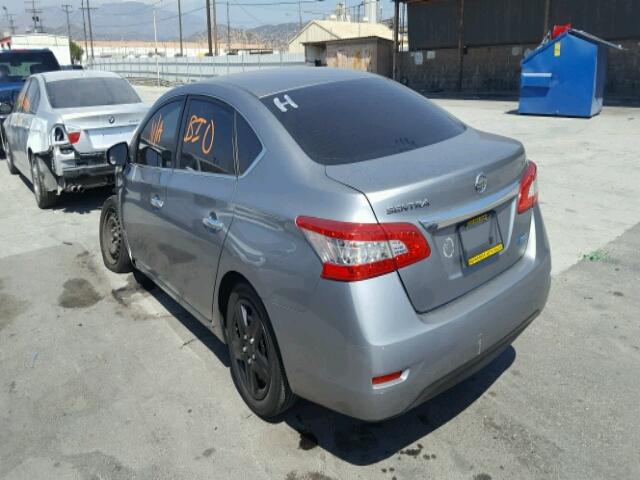 3N1AB7AP9DL786329 - 2013 NISSAN SENTRA S GRAY photo 3