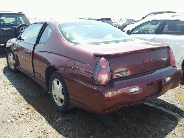 2G1WX12K9Y9246873 - 2000 CHEVROLET MONTE CARL MAROON photo 3