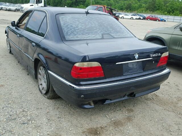 WBAGH83451DP23922 - 2001 BMW 740 IL BLUE photo 3