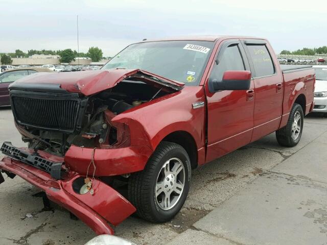 1FTRW12W18KC03783 - 2008 FORD F150 SUPER RED photo 2