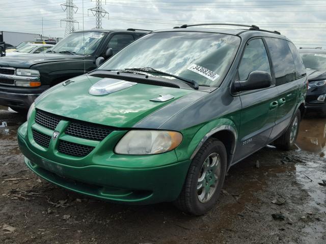 1D8GP45R94B500470 - 2004 DODGE CARAVAN SX GREEN photo 2