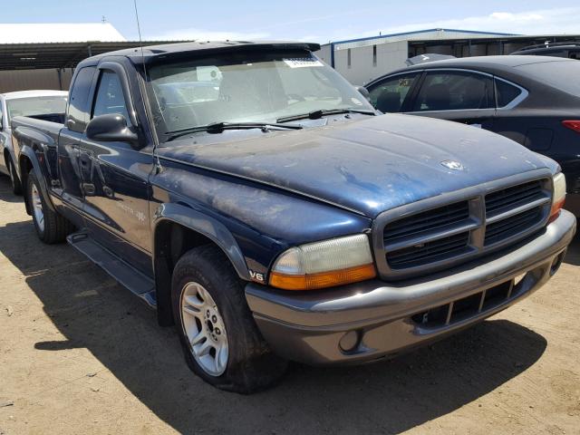 1B7GL12X92S702458 - 2002 DODGE DAKOTA BAS BLUE photo 1