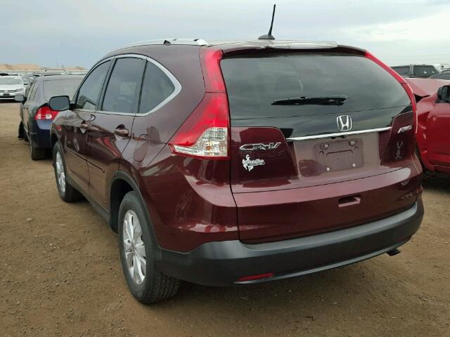 5J6RM4H7XEL048531 - 2014 HONDA CR-V EX-L MAROON photo 3