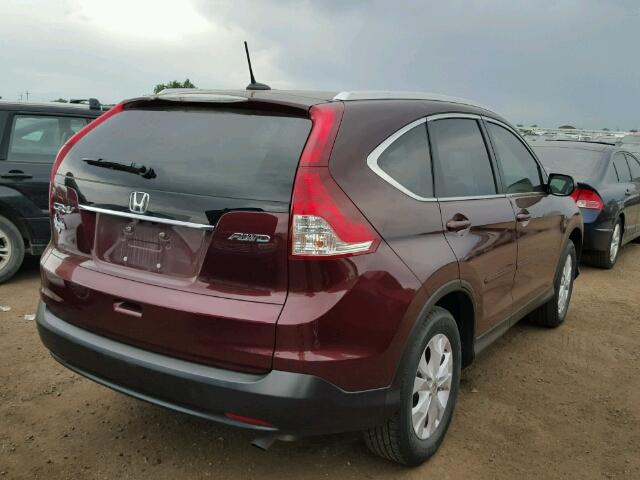 5J6RM4H7XEL048531 - 2014 HONDA CR-V EX-L MAROON photo 4