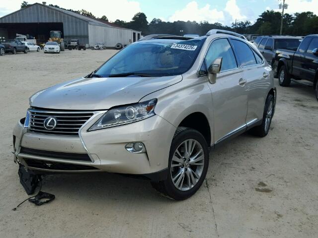 2T2ZK1BA2DC125599 - 2013 LEXUS RX 350 GOLD photo 2