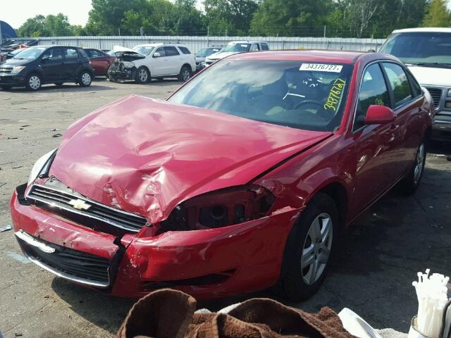 2G1WB58K281345451 - 2008 CHEVROLET IMPALA RED photo 2