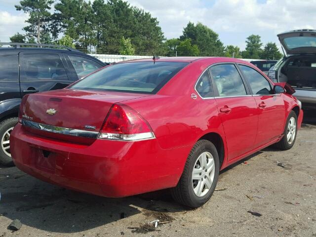 2G1WB58K281345451 - 2008 CHEVROLET IMPALA RED photo 4