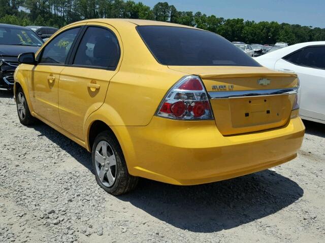 KL1TD5DE1AB107365 - 2010 CHEVROLET AVEO LS YELLOW photo 3