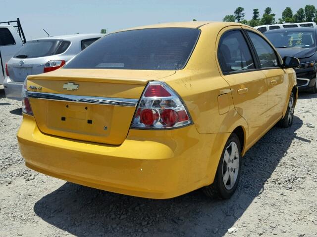 KL1TD5DE1AB107365 - 2010 CHEVROLET AVEO LS YELLOW photo 4