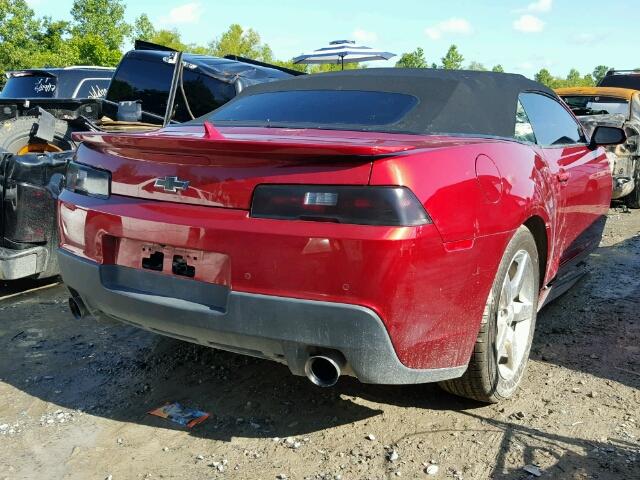 2G1FB3D36E9288641 - 2014 CHEVROLET CAMARO LT RED photo 4