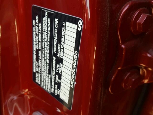 SJKCH5CR2JA056916 - 2018 INFINITI QX30 BASE BURGUNDY photo 10