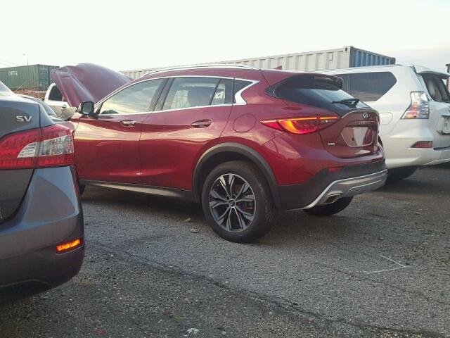 SJKCH5CR2JA056916 - 2018 INFINITI QX30 BASE BURGUNDY photo 3