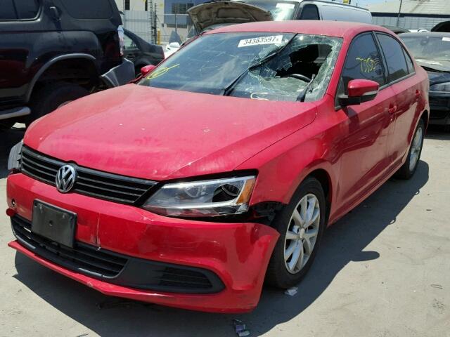 3VWDZ7AJ8BM383092 - 2011 VOLKSWAGEN JETTA SE RED photo 2