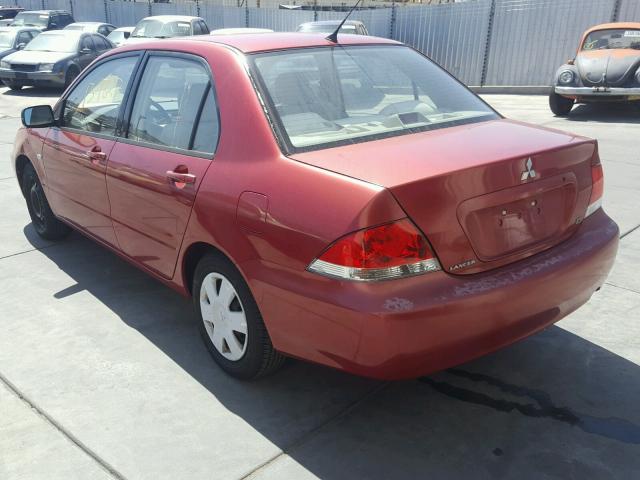 JA3AJ26E94U037366 - 2004 MITSUBISHI LANCER ES BURGUNDY photo 3