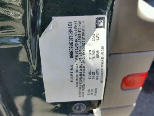 1G1NE52J03M605068 - 2003 CHEVROLET MALIBU LS 绿色 照片 10