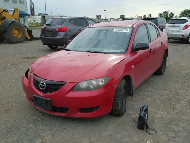 JM1BK12F551271423 - 2005 MAZDA MAZDA3I RED photo 2