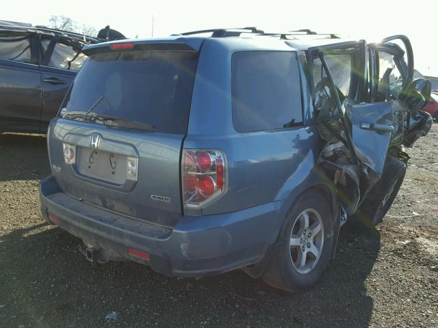 5FNYF18518B010864 - 2008 HONDA PILOT BLUE photo 4