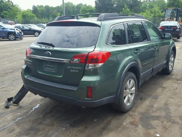 4S4BRDLC3B2327409 - 2011 SUBARU OUTBACK 3. GREEN photo 4