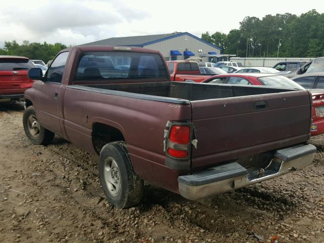 1B7HC16Y91S230106 - 2001 DODGE RAM 1500 MAROON photo 3