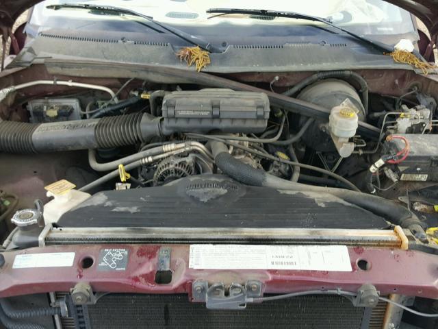 1B7HC16Y91S230106 - 2001 DODGE RAM 1500 MAROON photo 7