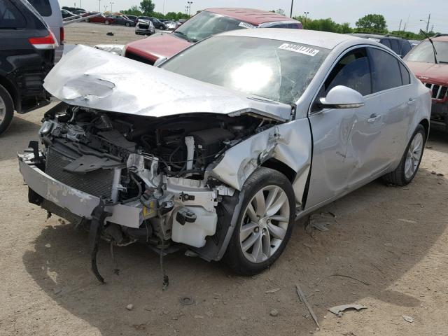 2G4GK5EX9G9150180 - 2016 BUICK REGAL SILVER photo 2