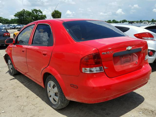 KL1TJ52654B260002 - 2004 CHEVROLET AVEO LS RED photo 3