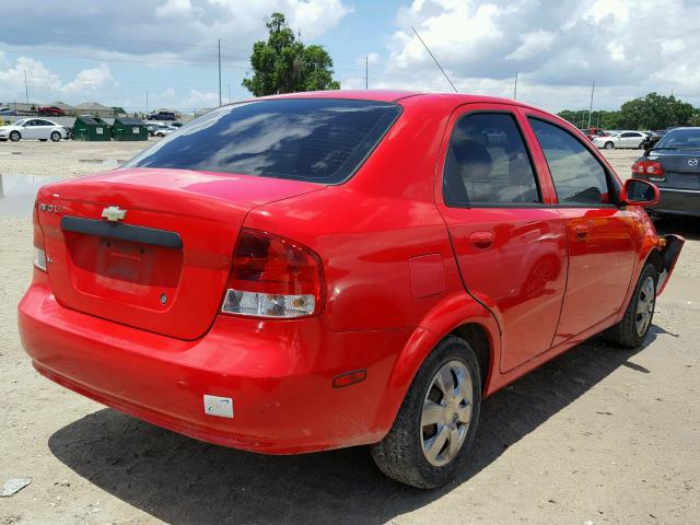 KL1TJ52654B260002 - 2004 CHEVROLET AVEO LS RED photo 4