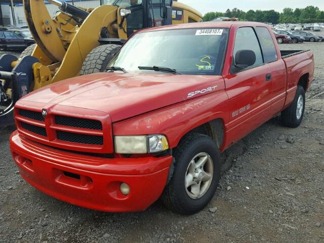 3B7HC13Y71G219312 - 2001 DODGE RAM 1500 RED photo 2