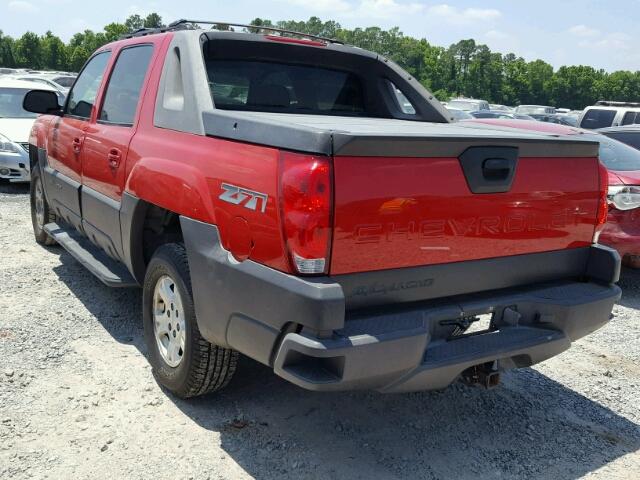 3GNEK13TX3G222788 - 2003 CHEVROLET AVALANCHE RED photo 3