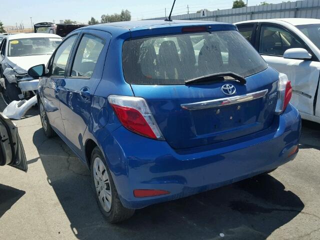 JTDKTUD32CD510455 - 2012 TOYOTA YARIS BLUE photo 3