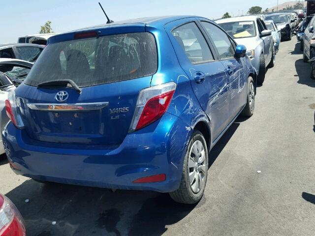 JTDKTUD32CD510455 - 2012 TOYOTA YARIS BLUE photo 4