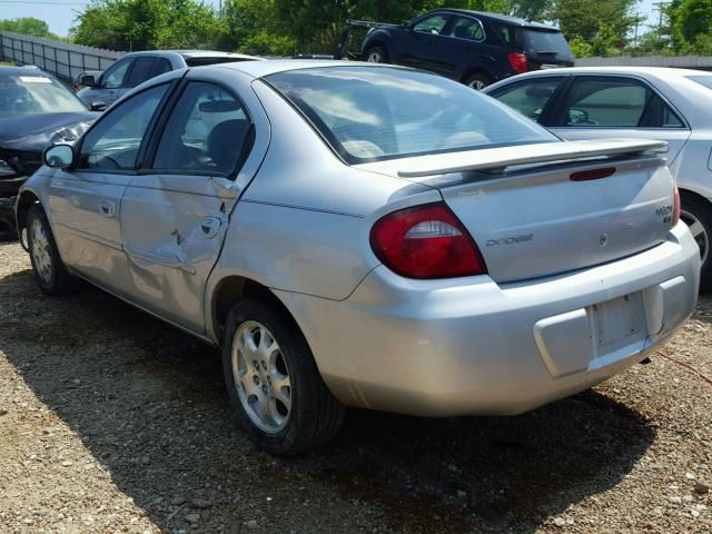 1B3ES56C74D545448 - 2004 DODGE NEON SXT SILVER photo 3