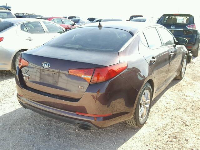 KNAGM4A79B5133137 - 2011 KIA OPTIMA MAROON photo 4