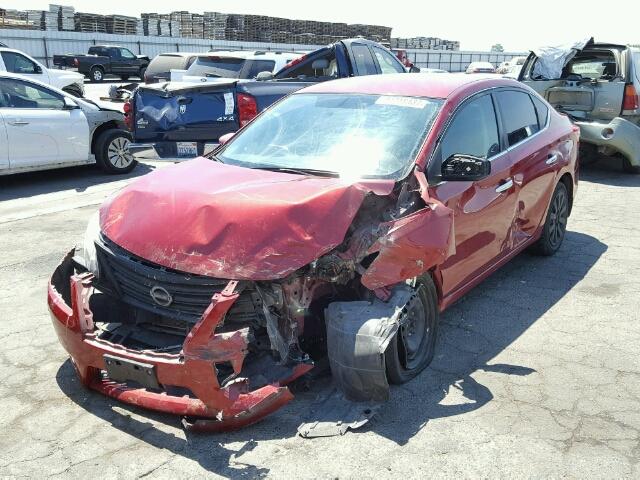 3N1AB7AP5EY330171 - 2014 NISSAN SENTRA S RED photo 2