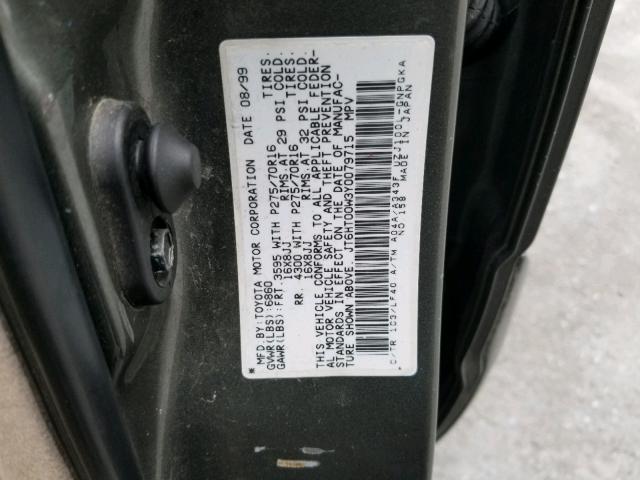 JT6HT00W3Y0079715 - 2000 LEXUS LX 470 GRAY photo 10