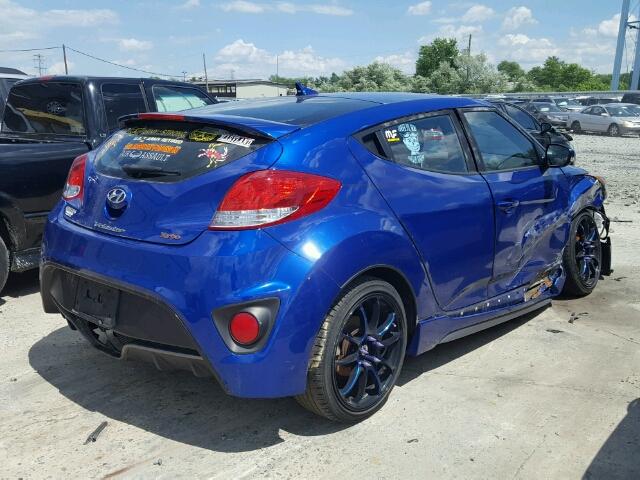 KMHTC6AE8FU218122 - 2015 HYUNDAI VELOSTER T BLUE photo 4