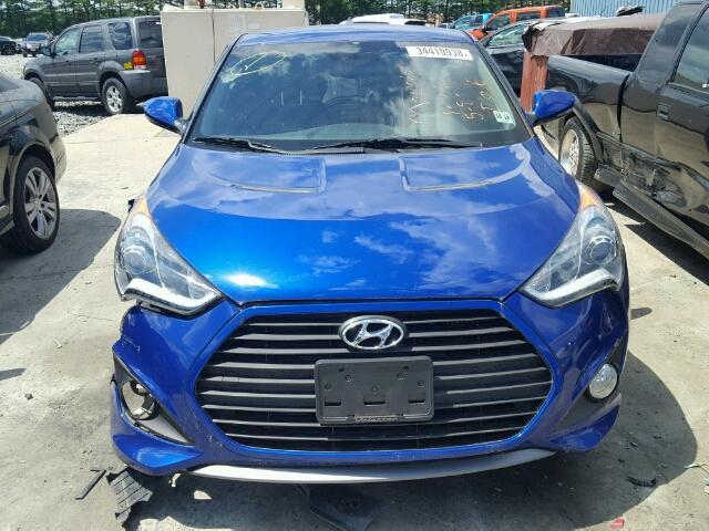 KMHTC6AE8FU218122 - 2015 HYUNDAI VELOSTER T BLUE photo 9