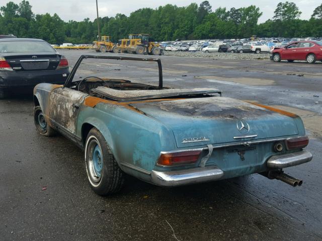 11304210019797 - 1967 MERCEDES-BENZ 230SL BURN photo 3