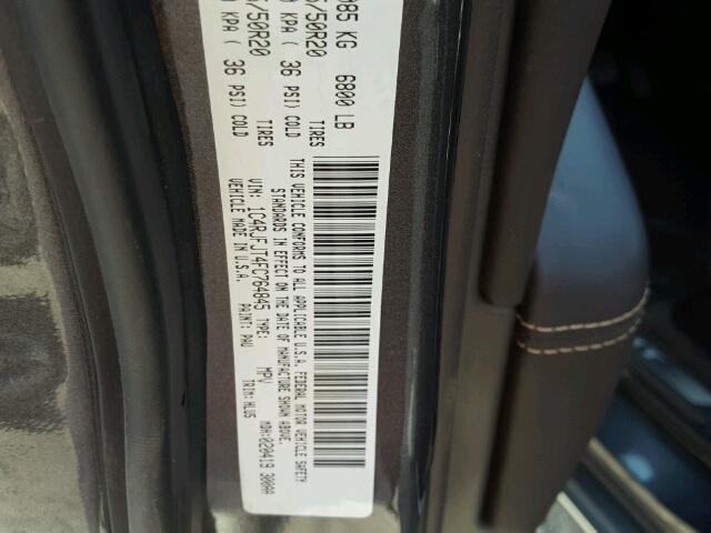 1C4RJFJT4FC764845 - 2015 JEEP GRAND CHER 灰色 照片 10