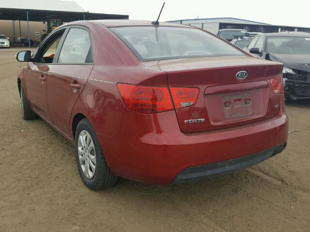 KNAFU4A29A5073147 - 2010 KIA FORTE EX RED photo 3