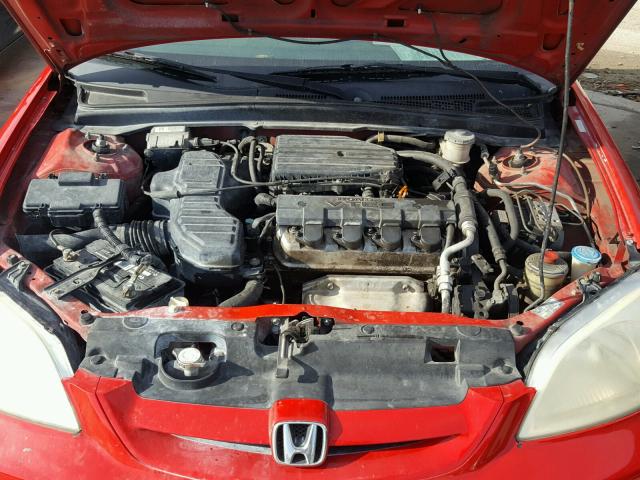 1HGEM22971L074325 - 2001 HONDA CIVIC SI RED photo 7