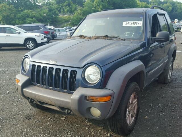 1J4GL48K02W111497 - 2002 JEEP LIBERTY SP BLUE photo 2