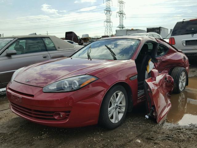 KMHHM66D18U280788 - 2008 HYUNDAI TIBURON GS RED photo 2