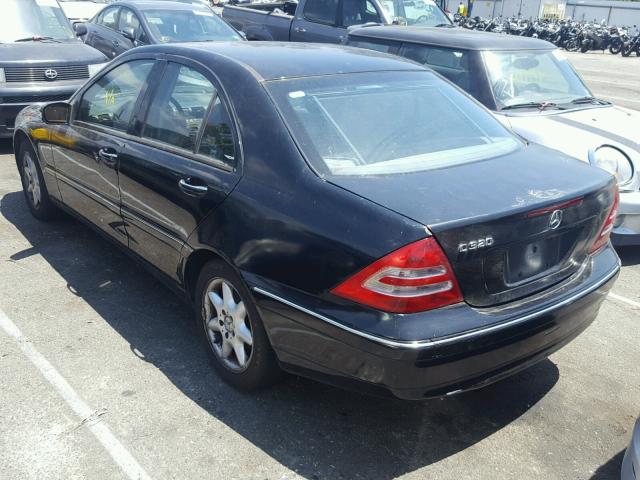 WDBRF64J63F322606 - 2003 MERCEDES-BENZ C 320 BLACK photo 3