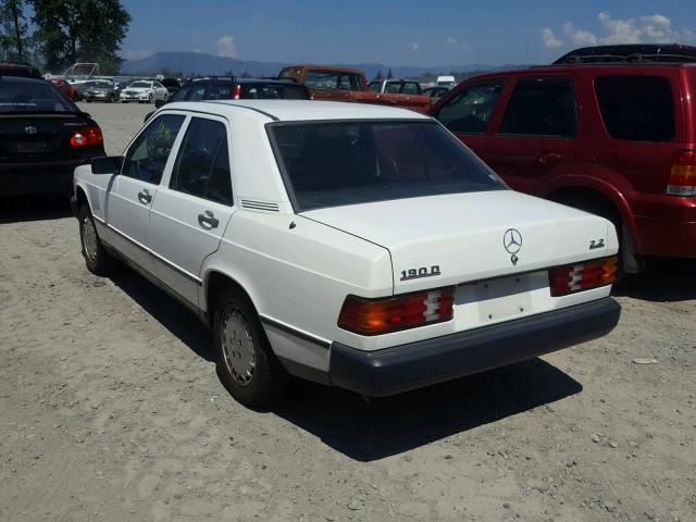 WDBDB22A6EA074990 - 1984 MERCEDES-BENZ 190 D 2.2 WHITE photo 3