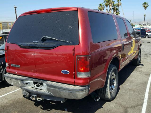 1FMNU40L03EB44808 - 2003 FORD EXCURSION BURGUNDY photo 4