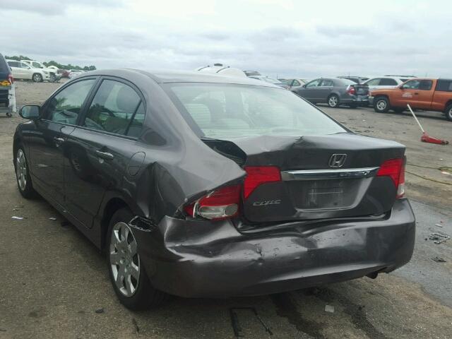 19XFA1F54BE000593 - 2011 HONDA CIVIC LX GRAY photo 3