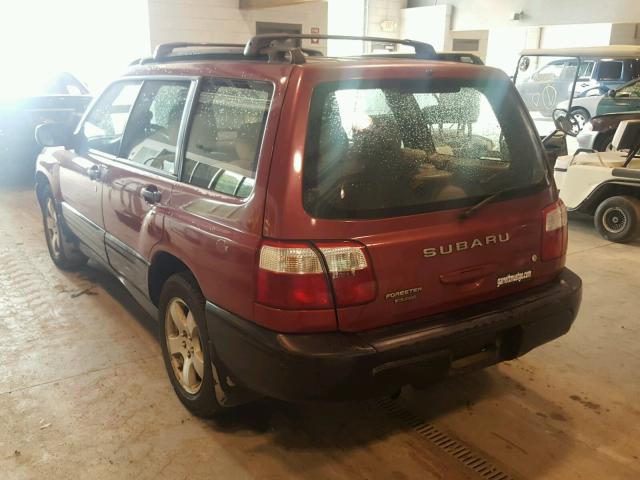JF1SF65692H749476 - 2002 SUBARU FORESTER S RED photo 3