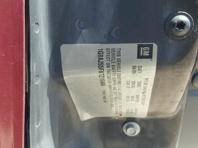 1G8AJ55FX7Z110484 - 2007 SATURN ION LEVEL ბურგუნდია ფოტო 10